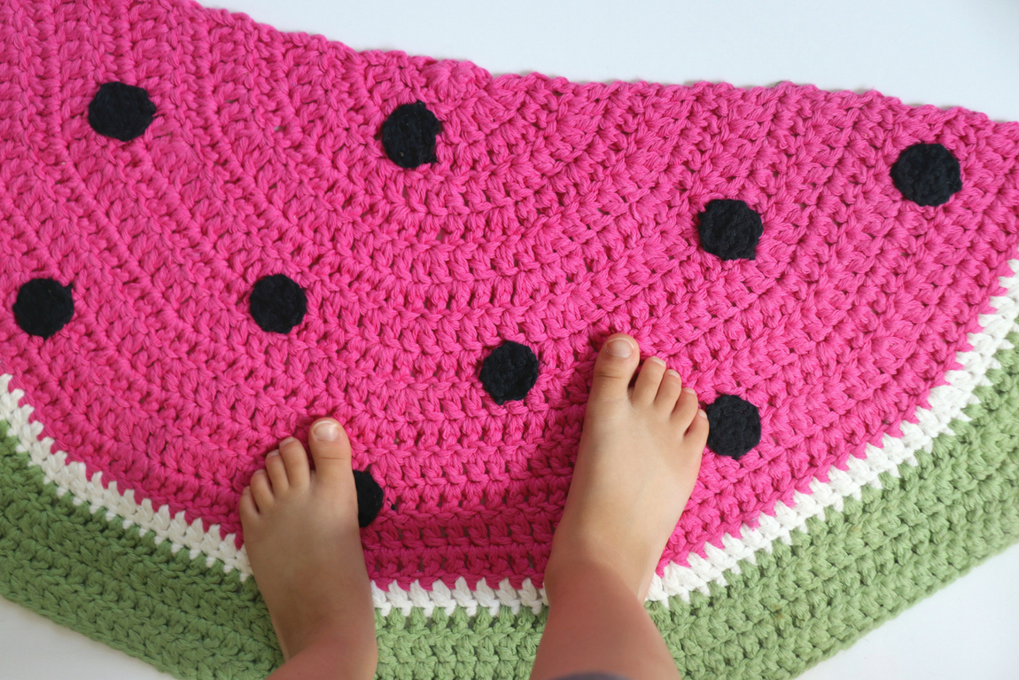 Half Circle Watermelon Rug Crochet Pattern