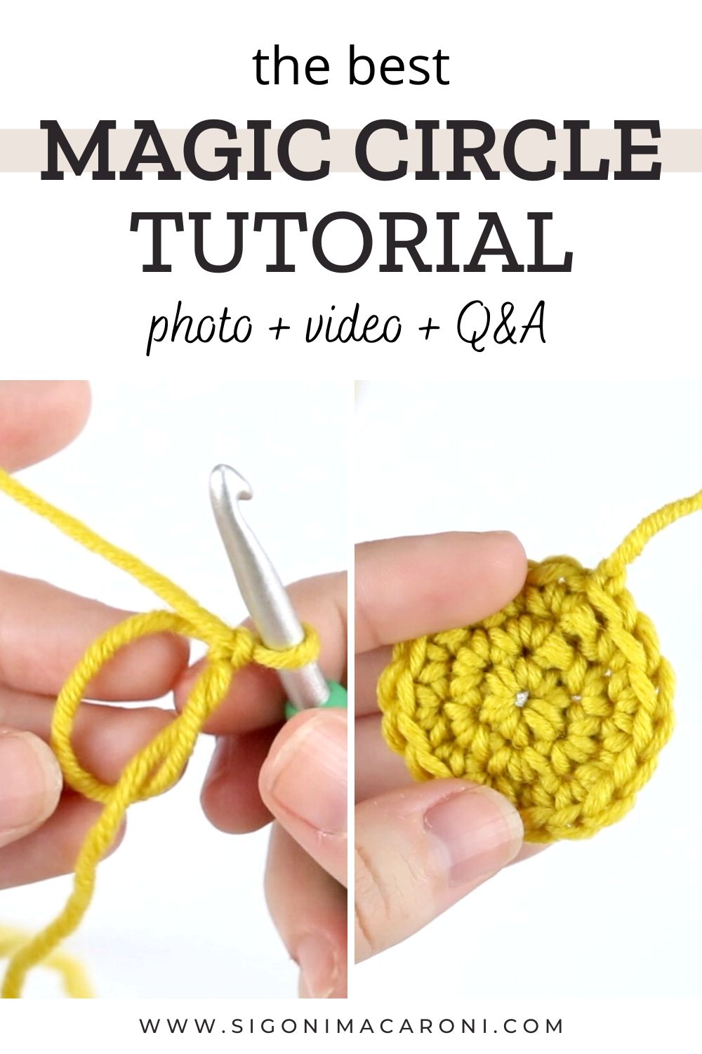 How To Crochet a Magic Ring (Magic Circle) Photo & Video Tutorial via @sigonimacaronii