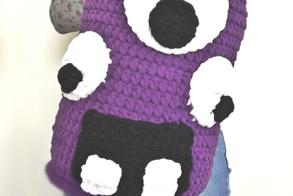 Grumly the Crochet Monster Pillow