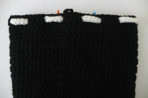 crochet jack skellington drawstring backpack