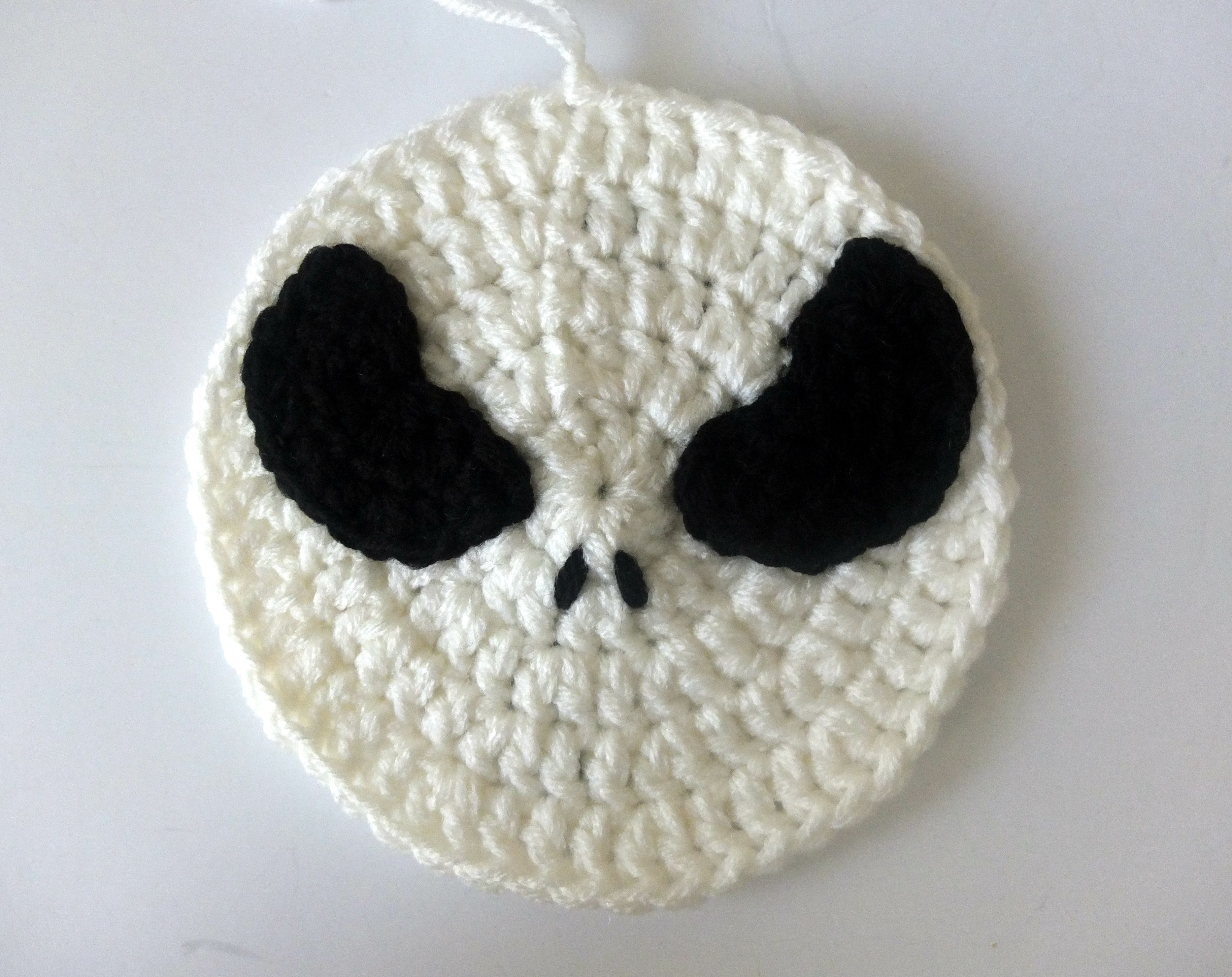 crochet jack skellington drawstring backpack
