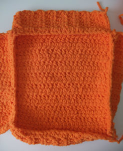 marty the crochet monster pillow
