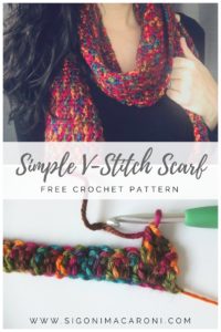 simple v stitch crochet scarf