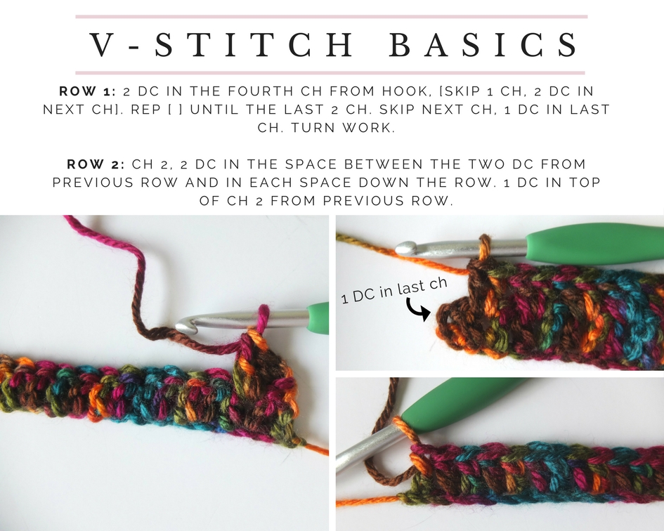 Simple V-Stitch Crochet Scarf