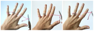 Sigoni Macaroni is showing three common ways to hold your crochet hook and yarn.