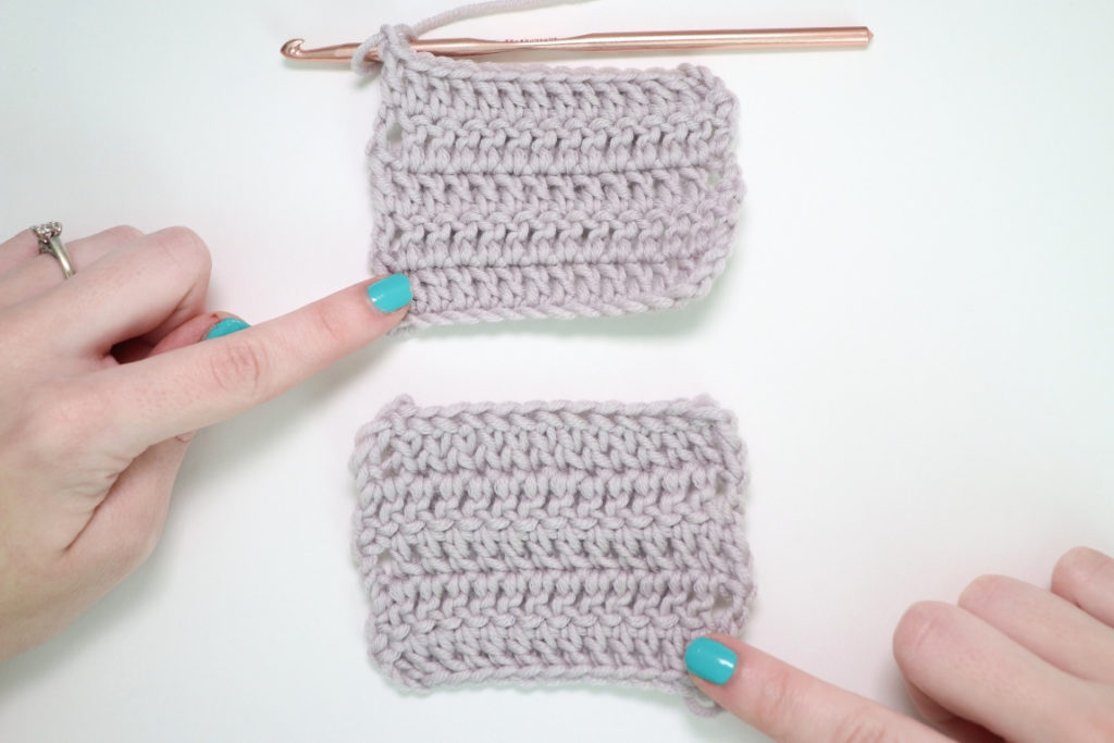 Showing the difference between a foundation chain and a foundation stitch | Chainless Foundation Crochet Stitches: Benefits, Tutorials - FSC, FHDC, FDC 