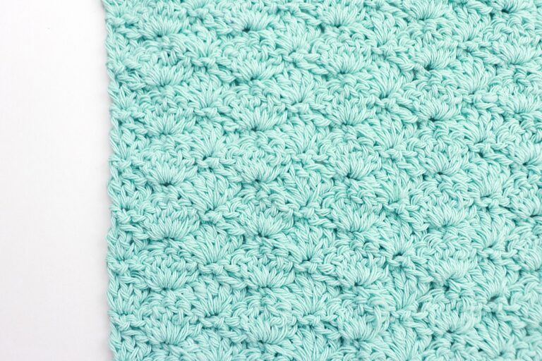 Basic Shell Stitch Washcloth Crochet Pattern for Beginners To Practice The Basic Stitches