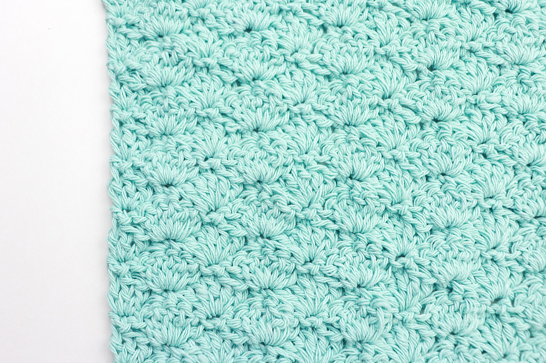 Basic Shell Stitch Washcloth Crochet Pattern for Beginners To