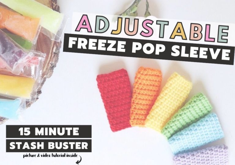 DIY Adjustable Freeze Pop Sleeve – Free Crochet Pattern