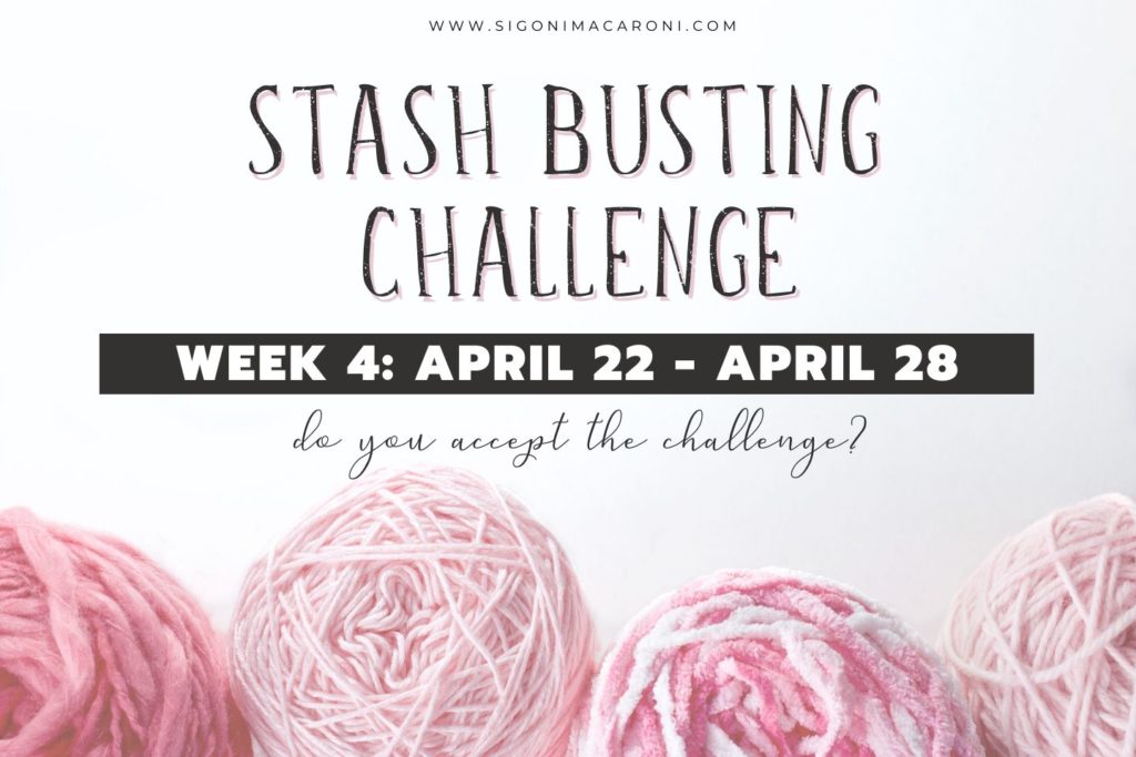 Week 4 of the Stash Busting Challenge has begun with 33 scrap yarn crochet projects.