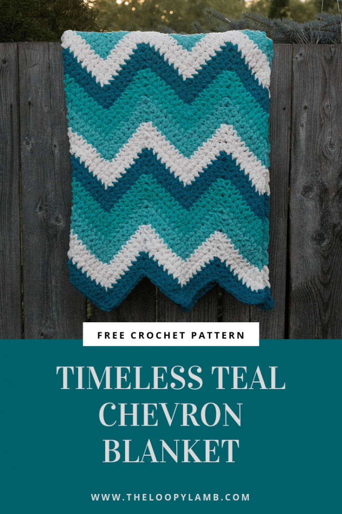 Image for Timeless Teal Chevron Blanket