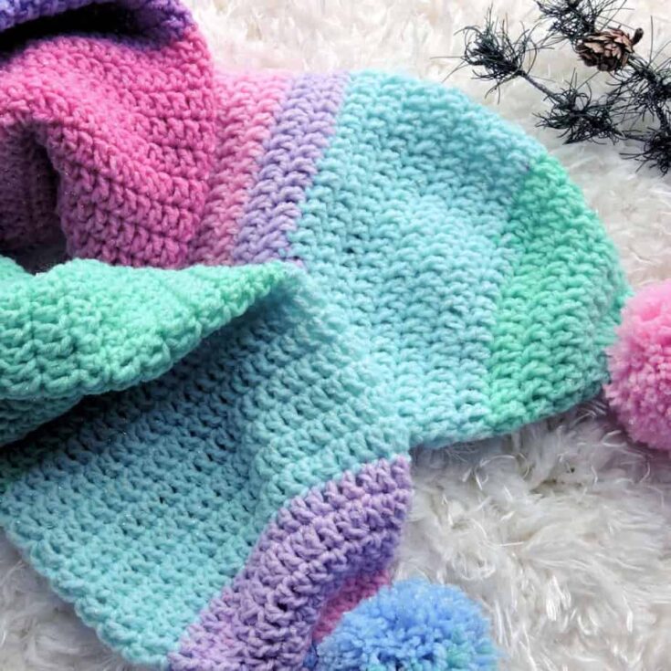 Image for Easy Sparkle Double Thick Scarf Free Crochet Pattern for Beginners
