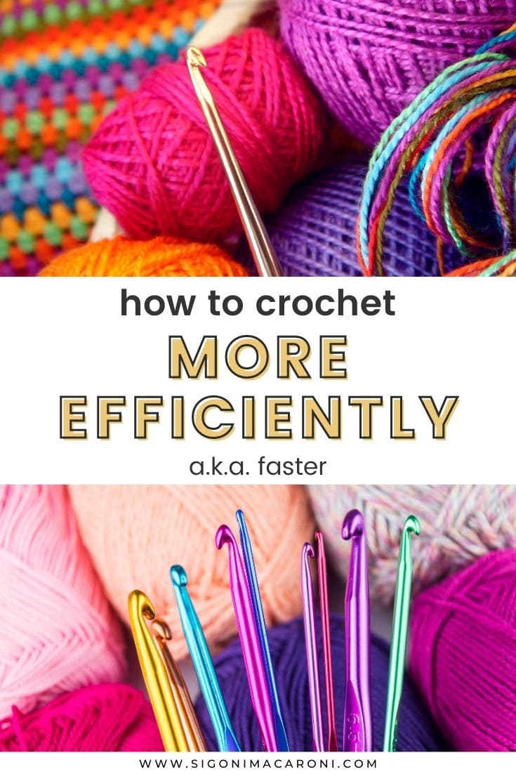 A lot of crocheters want to know the secret to crocheting faster. The secret is to just enjoy the time you have to crochet. I've put together a few ways you can be productive by crocheting more efficiently and in the end, this may help increase your speed as well. If you're new to crochet, you can't expect to crochet like Jonah Hands right away (Have you seen him crochet? He's so quick!). So let's talk about how to crochet more efficiently. via @sigonimacaronii