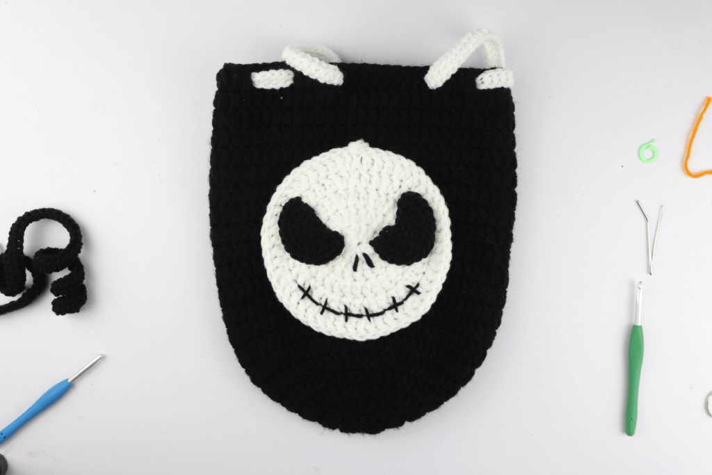 Dark Skull Graphic Crochet Bag, Halloween Theme Knitted Tote Bag, Vintage  Gothic Ghost Shoulder Bag - Temu