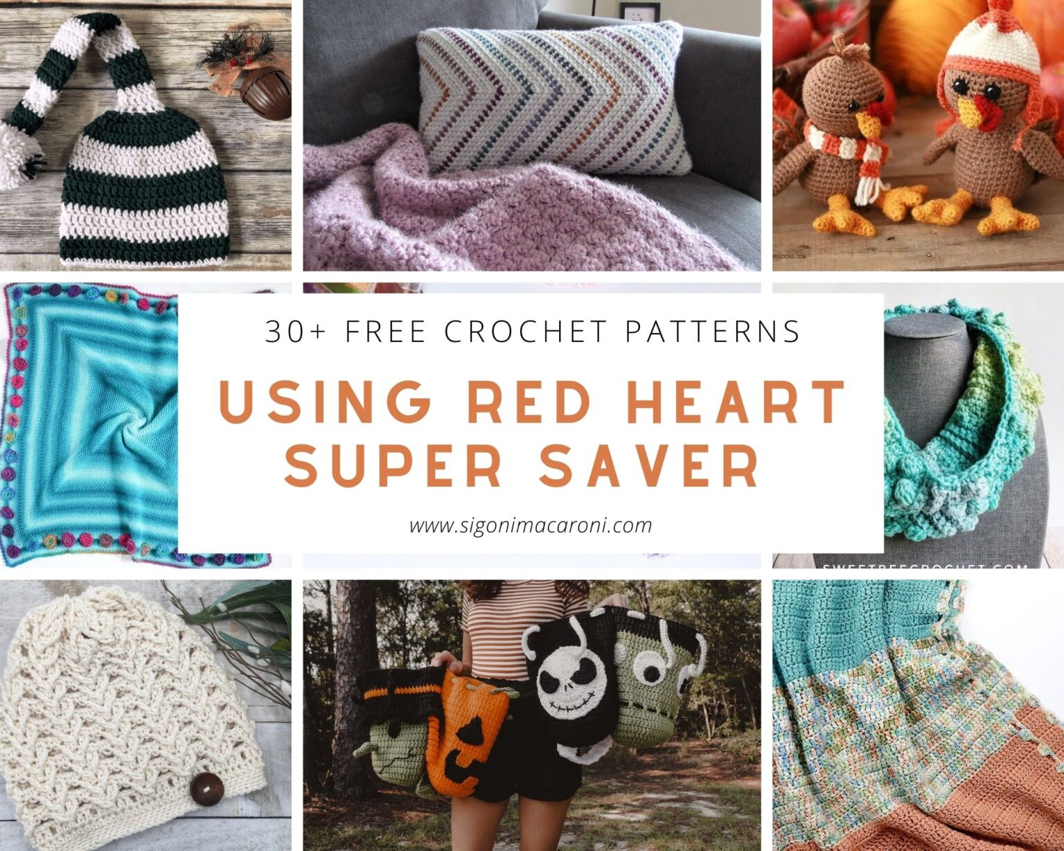 30+ Free Crochet Patterns Using Red Heart Super Saver sigoni macaroni