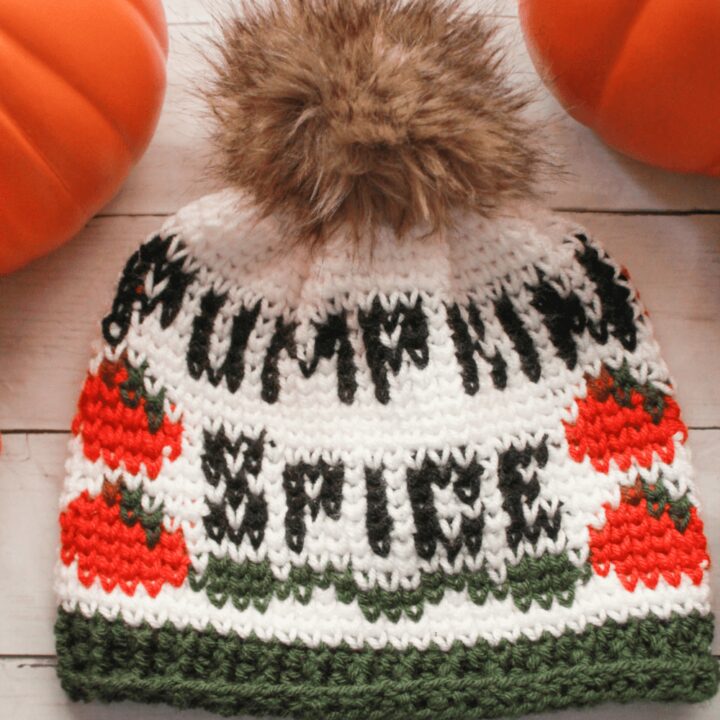 Image for Pumpkin Spice Beanie: Free Fair Isle Crochet Beanie