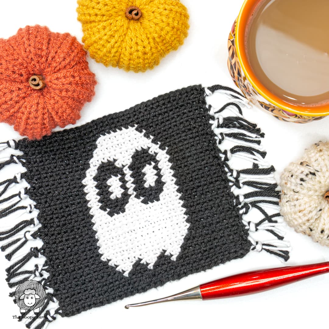 Image for Free Crochet Halloween Coaster Pattern – The Ghoster Coaster