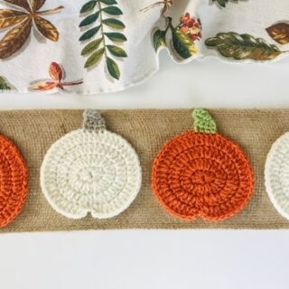 Image for Free Crochet Pumpkin Coaster Pattern (2 Variations!)