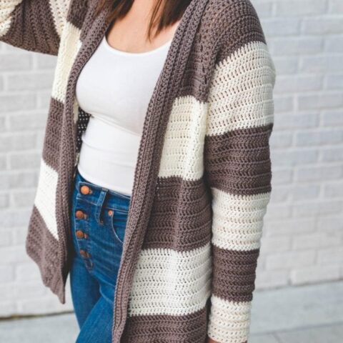 Image for Crochet Slouchy Stripe Cardigan