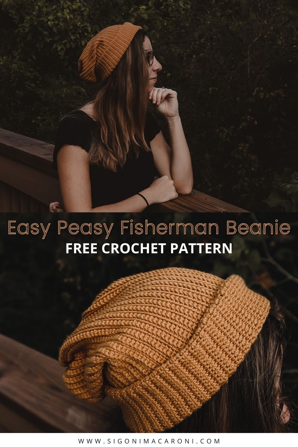 The Easy Peasy Fisherman Beanie is a free, beginner friendly crochet pattern that only uses single crochet stitches. It is simple, yet slouchy and modern. You will also learn how to crochet a hat out of a rectangle! This crochet beanie pattern is unisex, but I do think it would be a great mens gift. I hope you love this free crochet pattern for the Easy Peasy Fisherman Beanie! via @sigonimacaronii