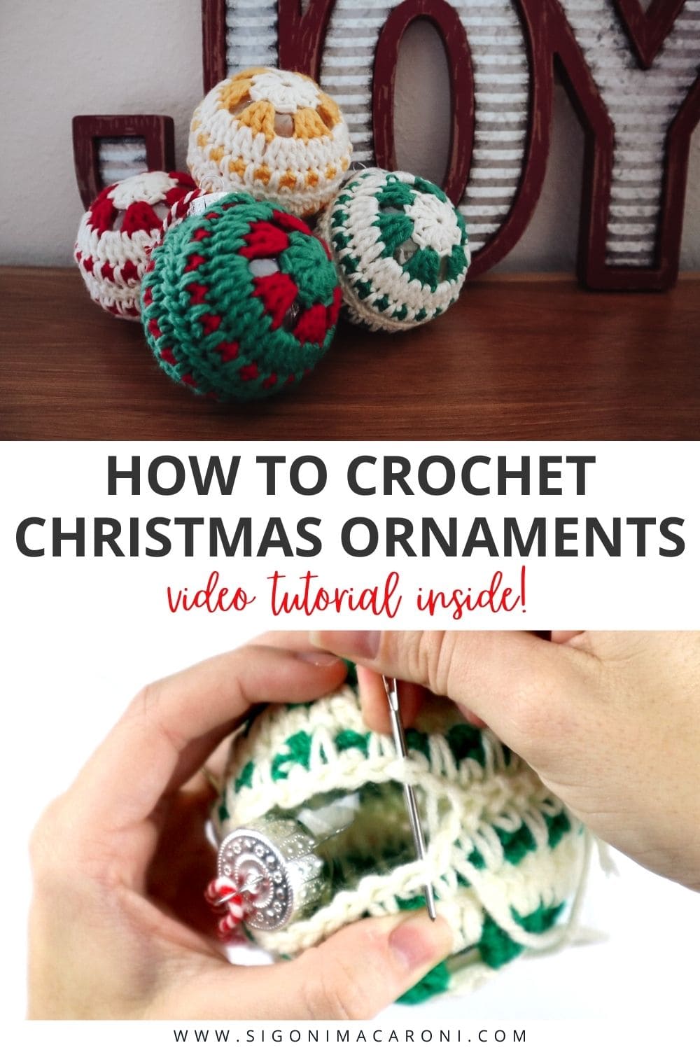 How to Crochet a Christmas Ornament for Beginners via @sigonimacaronii