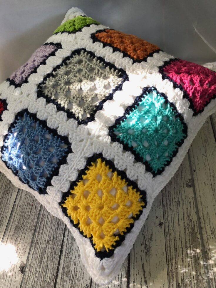 Image for The best granny square accent pillow crochet pattern to spice up your home