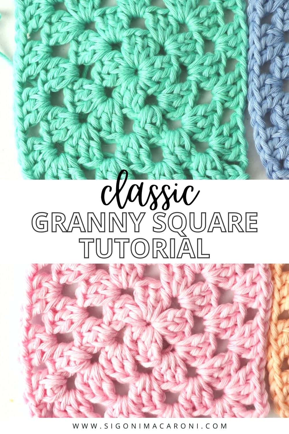 Classic Granny Square Crochet Pattern Tutorial via @sigonimacaronii