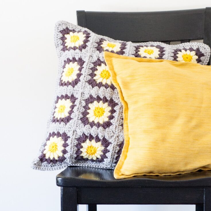 Image for Daisy Granny Square Pillow Crochet Pattern