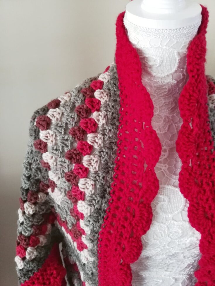 Image for Crochet The Red Velvet Cardigan by Selina Veronique Crochet