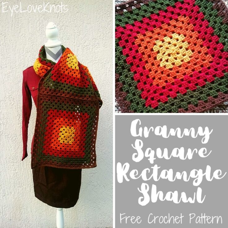 Image for Fall Inspired, Granny Square Rectangle Shawl - Free Crochet Pattern