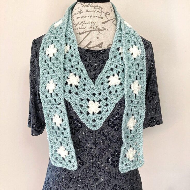 Image for Crochet Pattern for a Skinny Granny Square Scarf