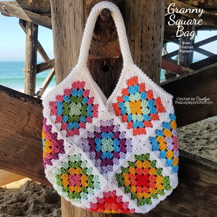 Image for Granny Square Bag Free Crochet Pattern