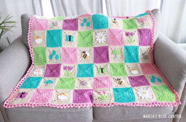 Image for Crochet Spring Blanket - Maria's Blue Crayon