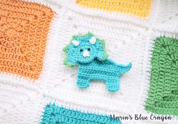 Image for Crochet Dinosaur Granny Square Blanket
