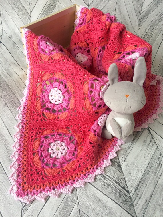 Image for Crochet Blanket/ Crochet Pattern/ Girl's Crochet Blanket/ | Etsy