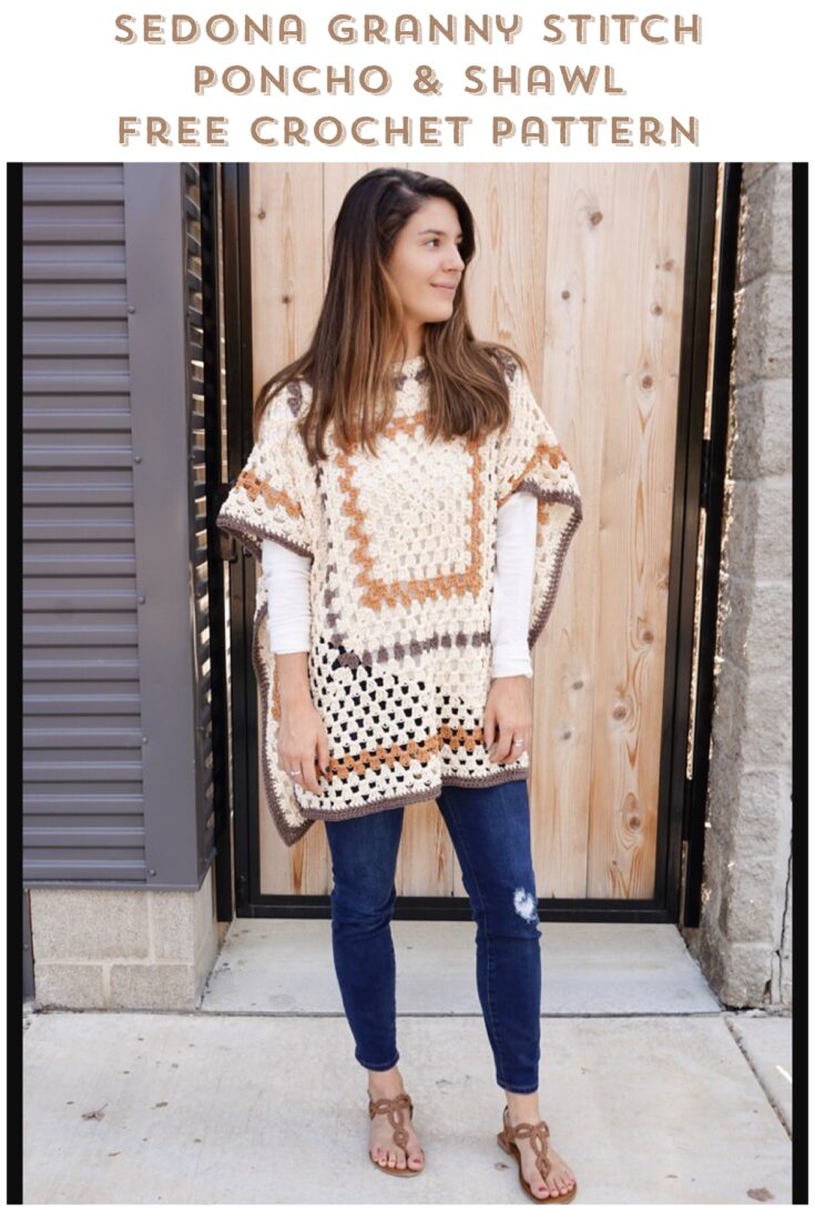 Image for Sedona Granny Stitch Poncho Free Crochet Pattern
