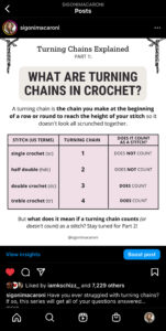 turning chains explained. what are turning chains in crochet