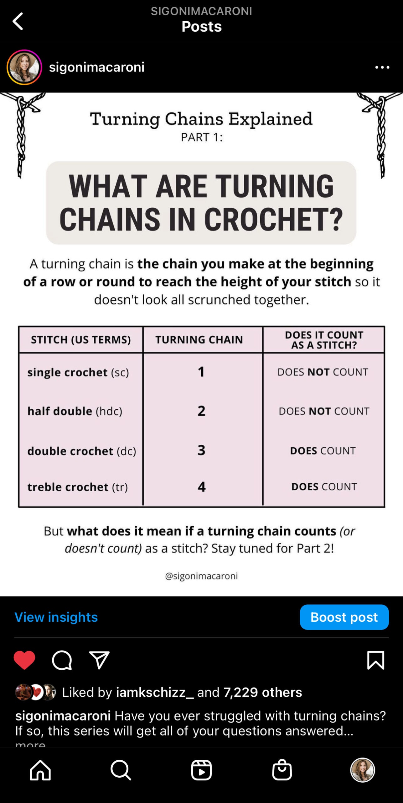 turning chains explained. what are turning chains in crochet