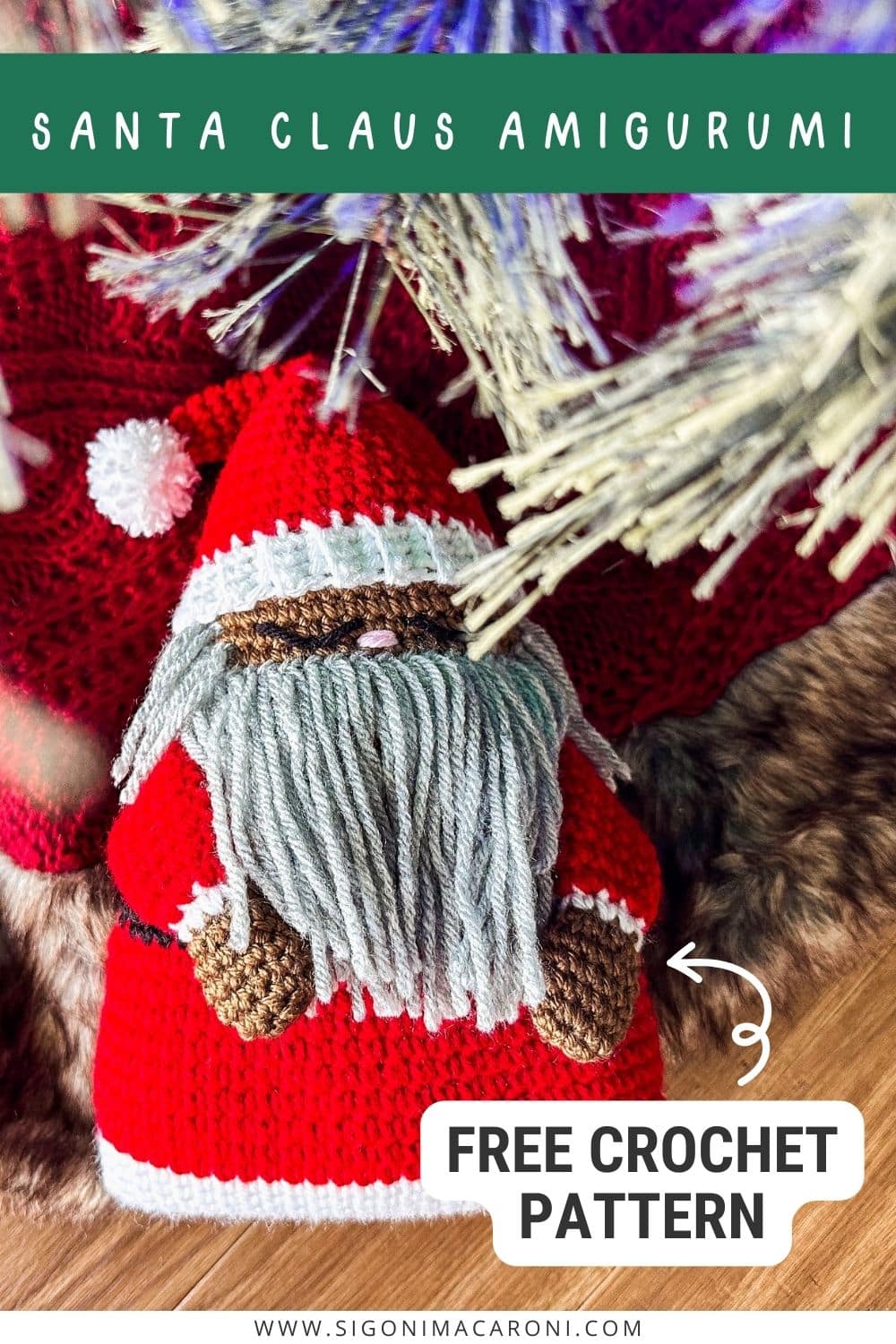 Black Crochet Santa Claus Amigurumi: Free Pattern via @sigonimacaronii